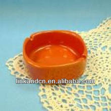 Haonai 2014 popular custom orange blank ceramic cigarette ashtray